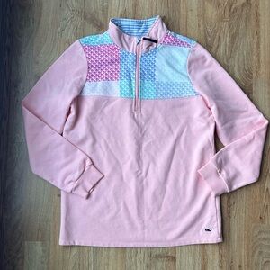 Vineyard Vines Target Quarter Zip Pink Size Large 10/12